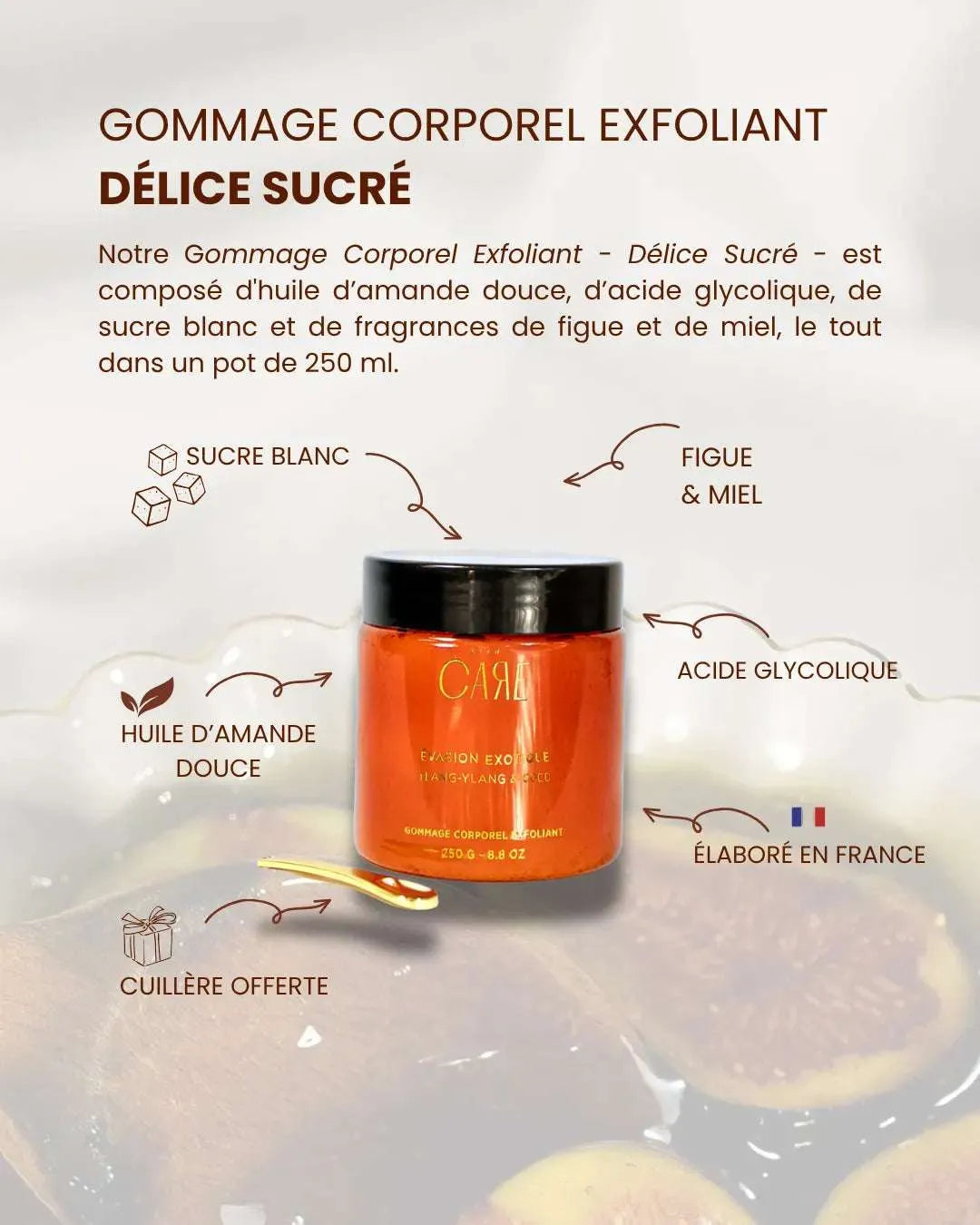 Gommage au sucre et miel Figue & Miel – Peau lisse, douce et lumineuse product_type