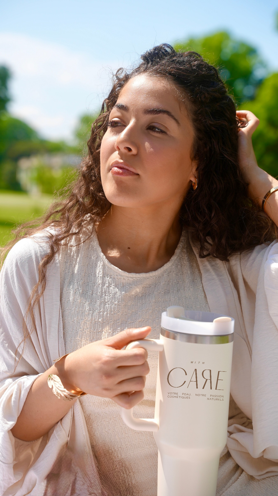 Gourde isotherme beige 1 L – bouteille inox, durable et sans BPA product_type