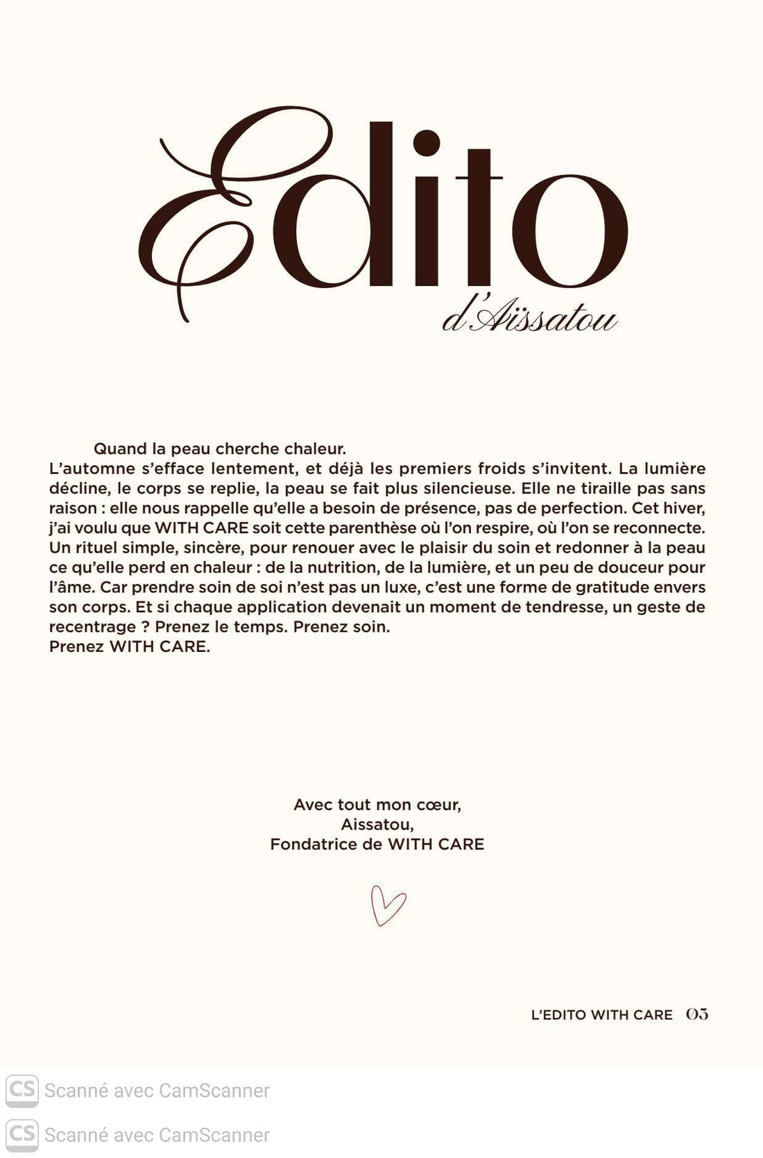 Magazine WITH CARE (Édition Automne-Hiver 2025/2026) - WITH CARE