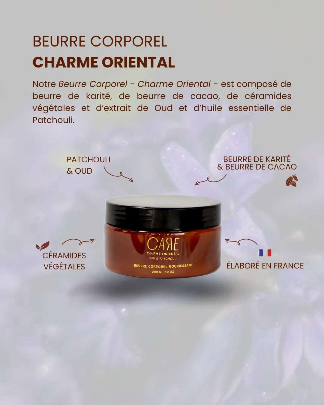 Beurre corporel Oud et Patchouli | Charme Oriental - 200g