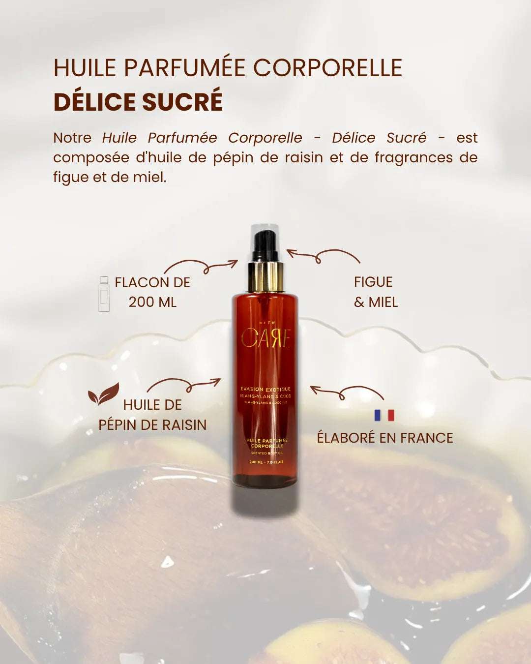 Huile corporelle Figue et Miel - 200mL