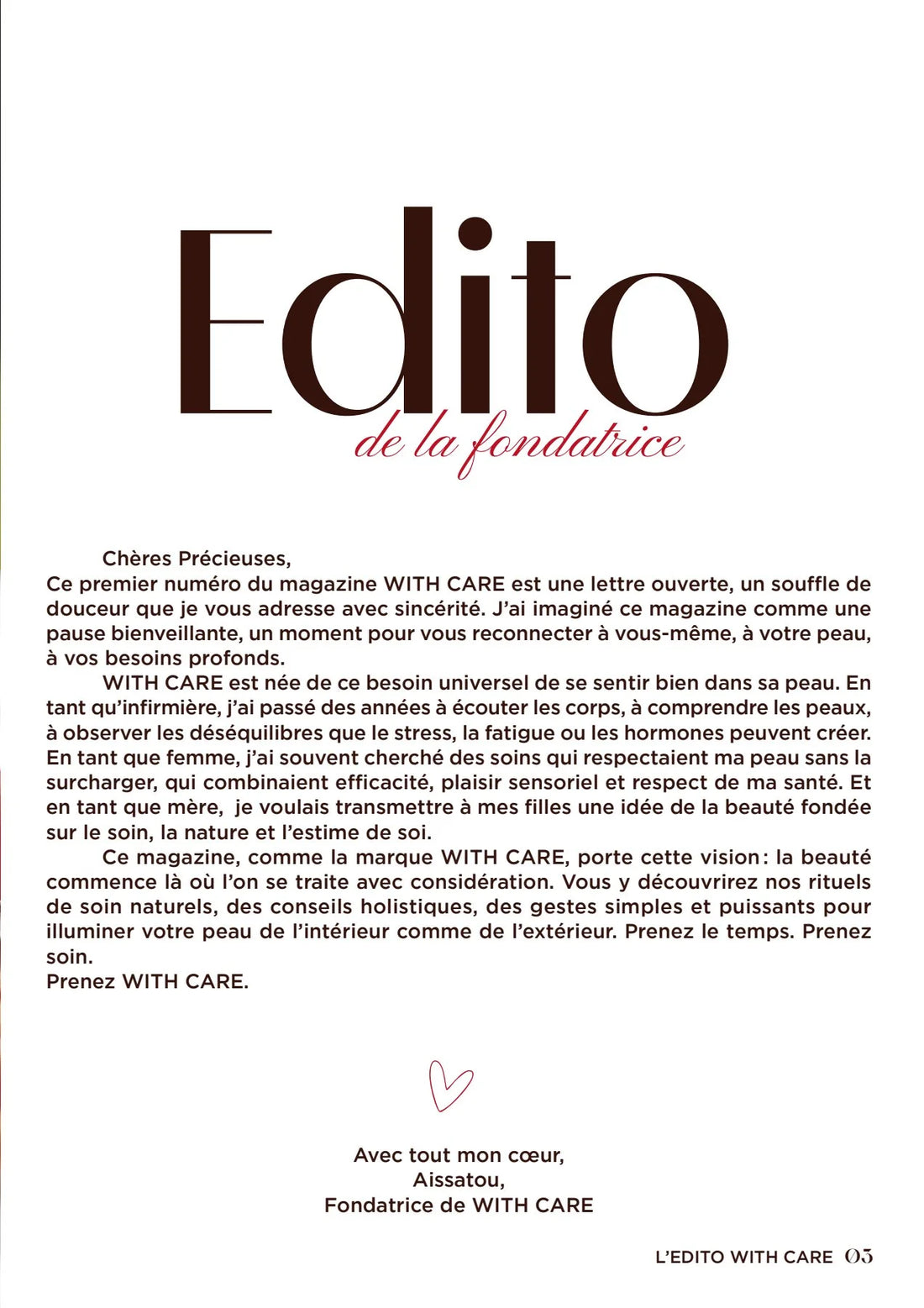 Magazine WITH CARE (Édition Printemps-Été 2025)